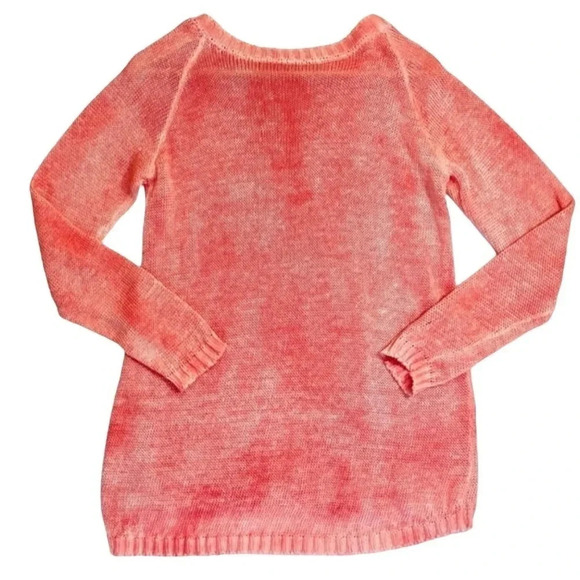 Avant Toi Linen Painted Coral Open Knit Sweater - Picture 8 of 8